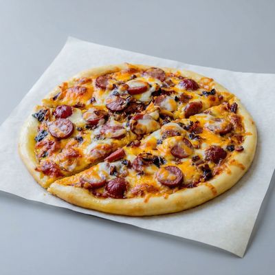 Minced Meat and Hot Dog Pizza