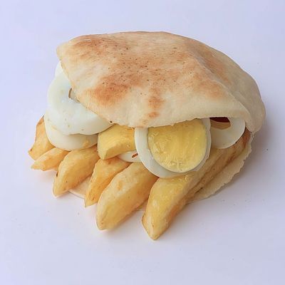 Fries With Boiled Egg Sandwich