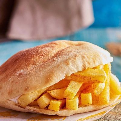 Shrimp and Cheddar Potato Sandwich