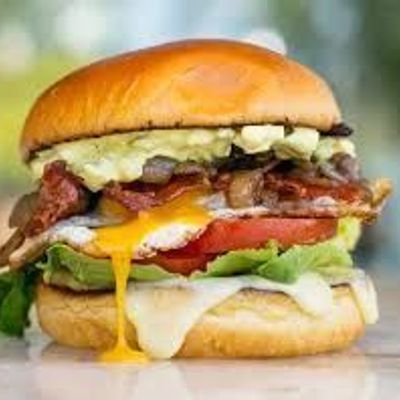 Beef Burger With Cheese And Egg