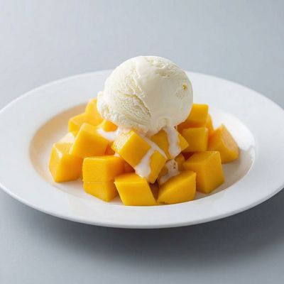 Mango Pieces With Ice
