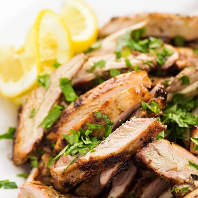 Grilled Chicken Shawarma Sandwich with French Fries