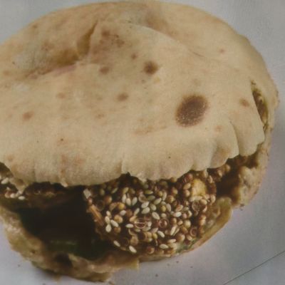 Falafel sandwich on sausage