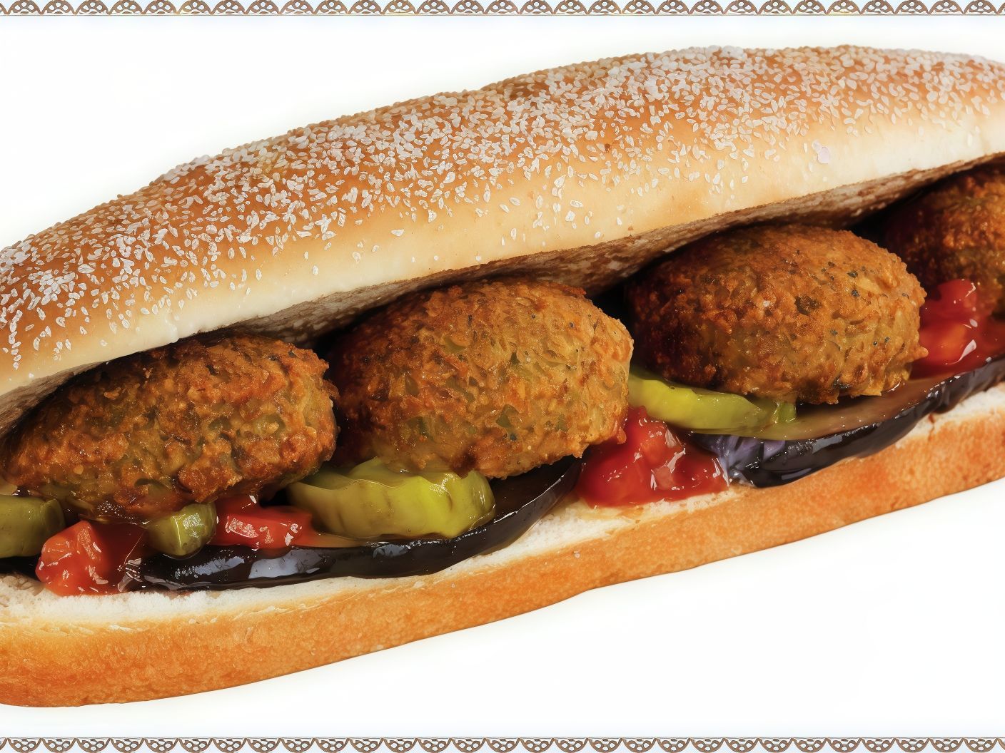 Taamia With Eggplant French Sandwich
