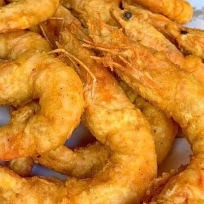 Quarter kilo of medium fried shrimp