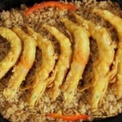 Fried Shrimp Head and Tail Meal - Rice