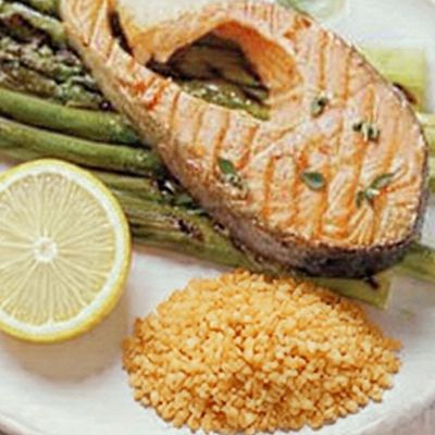 Grilled salmon meal