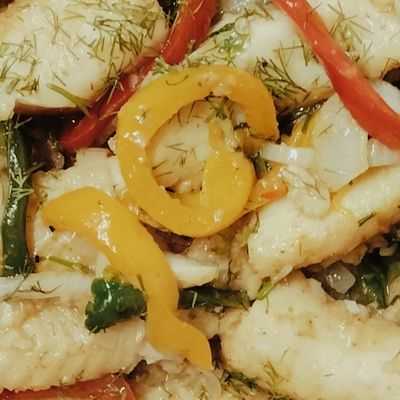 Kilo of fish fillet grilled with the special mix
