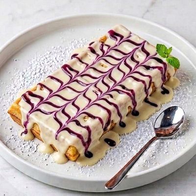 White Chocolate And Blueberry Waffle