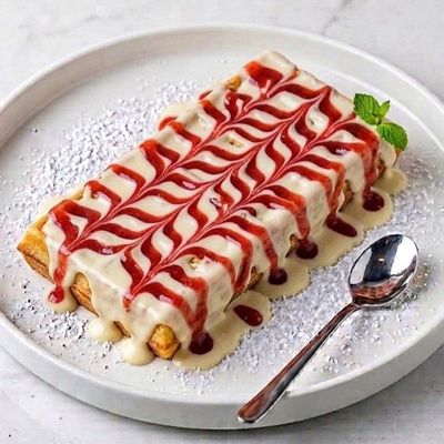 White Chocolate And Strawberry Waffle