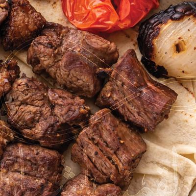 Quarter grilled meat kebab