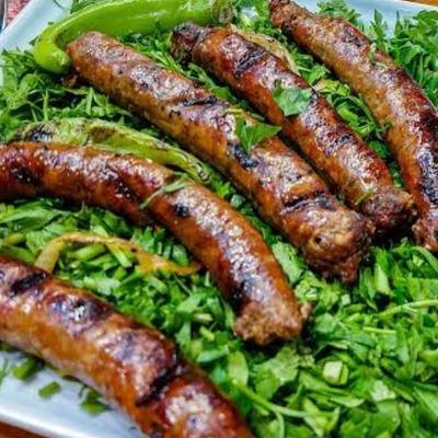 Half fresh grilled sausage