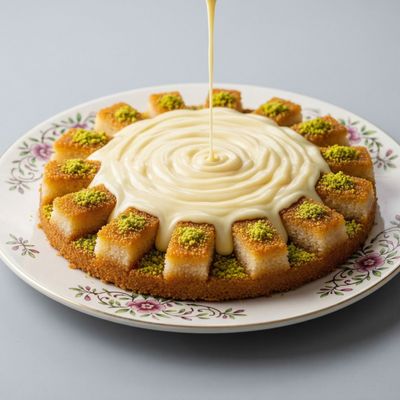 Medium Basbousa and Custard Sweet Pie