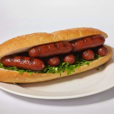 French grilled sausage sandwich