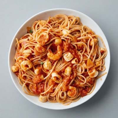 Red Sauce Mix Seafood Pasta
