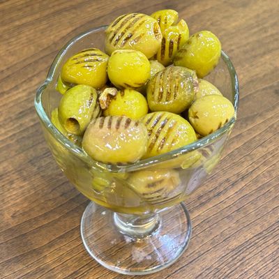 Grilled olives