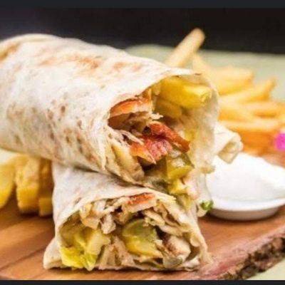 Grilled Chicken Shawarma with French Fries
