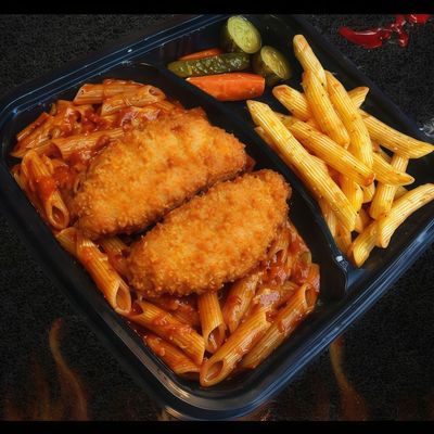Red Sauce Pasta Meal with Baladi Chicken