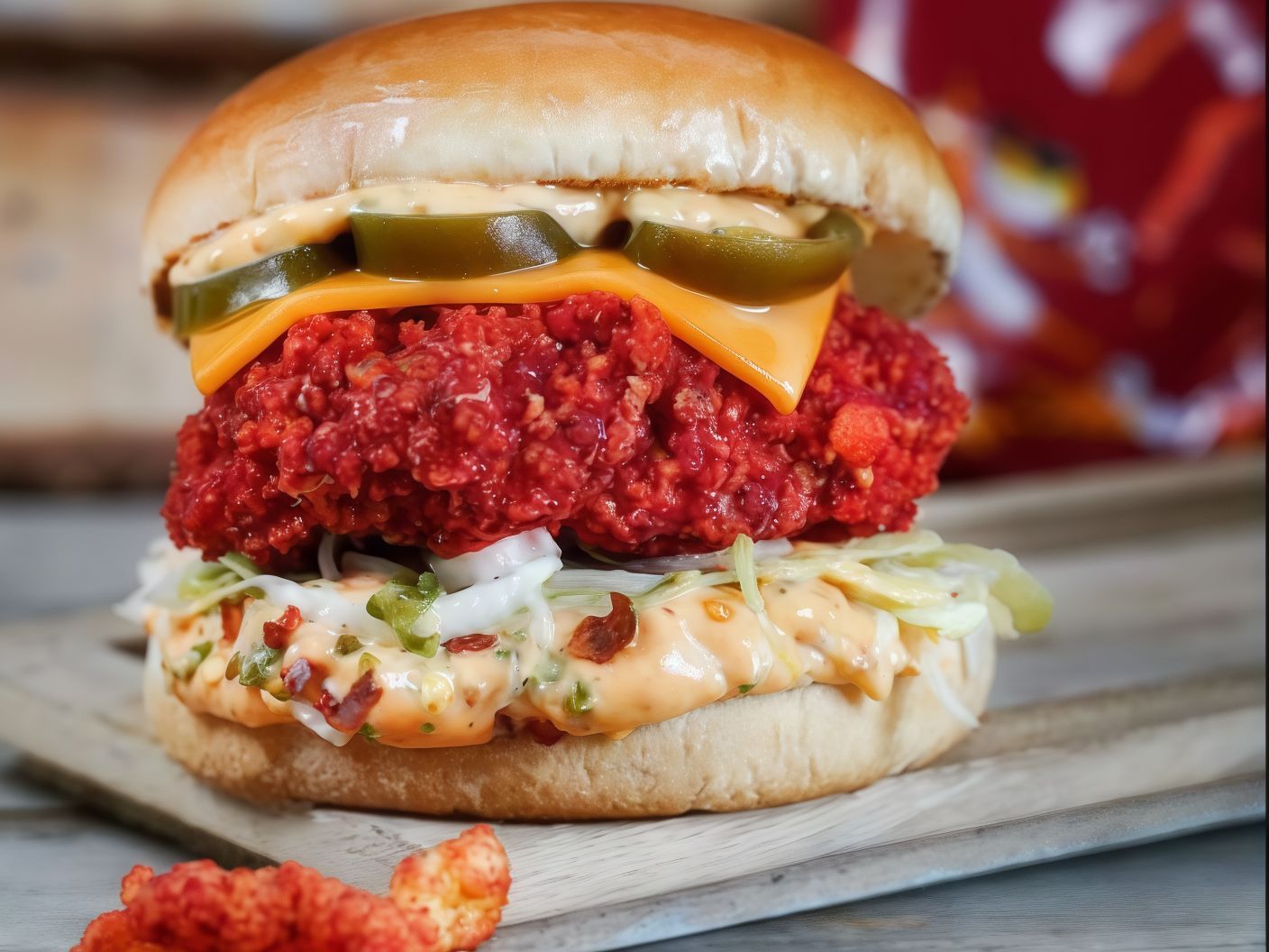 Cheetos Chicken Burger