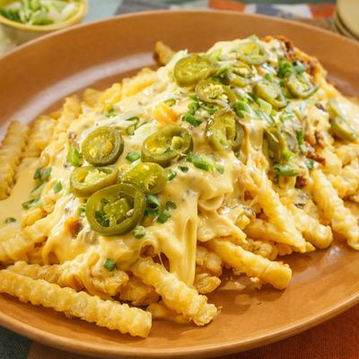Cheese fries with jalapeño