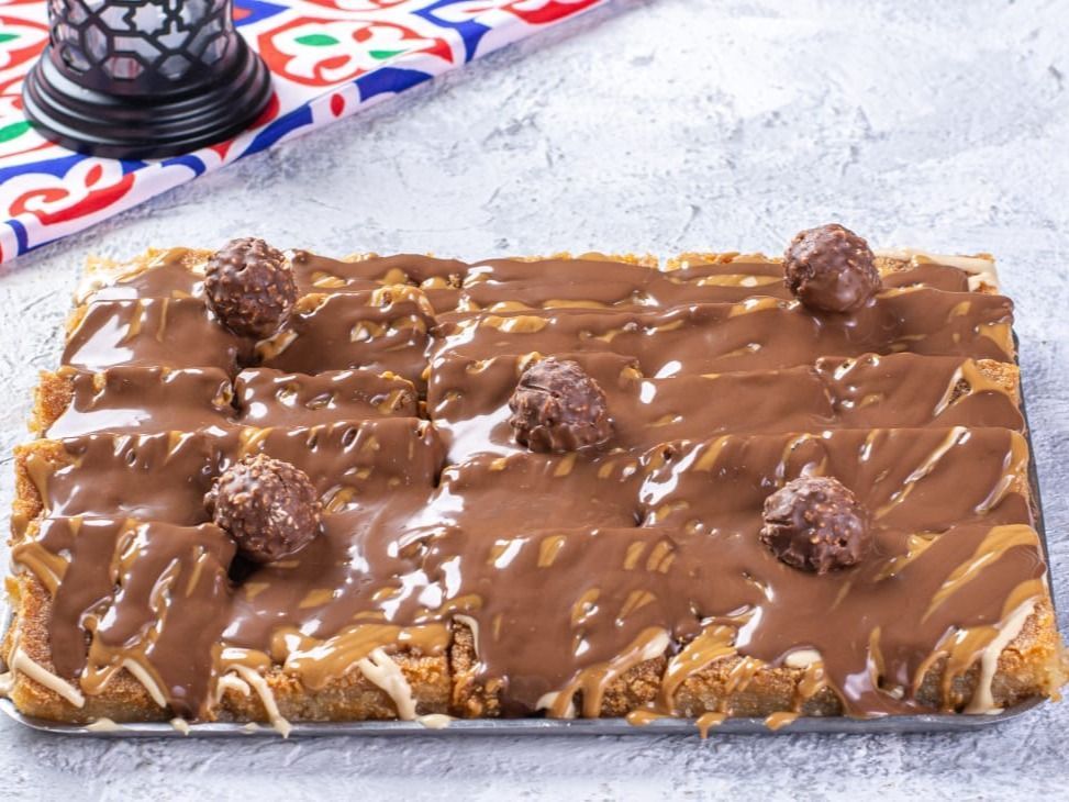 Basbousa With Ferrero Rocher