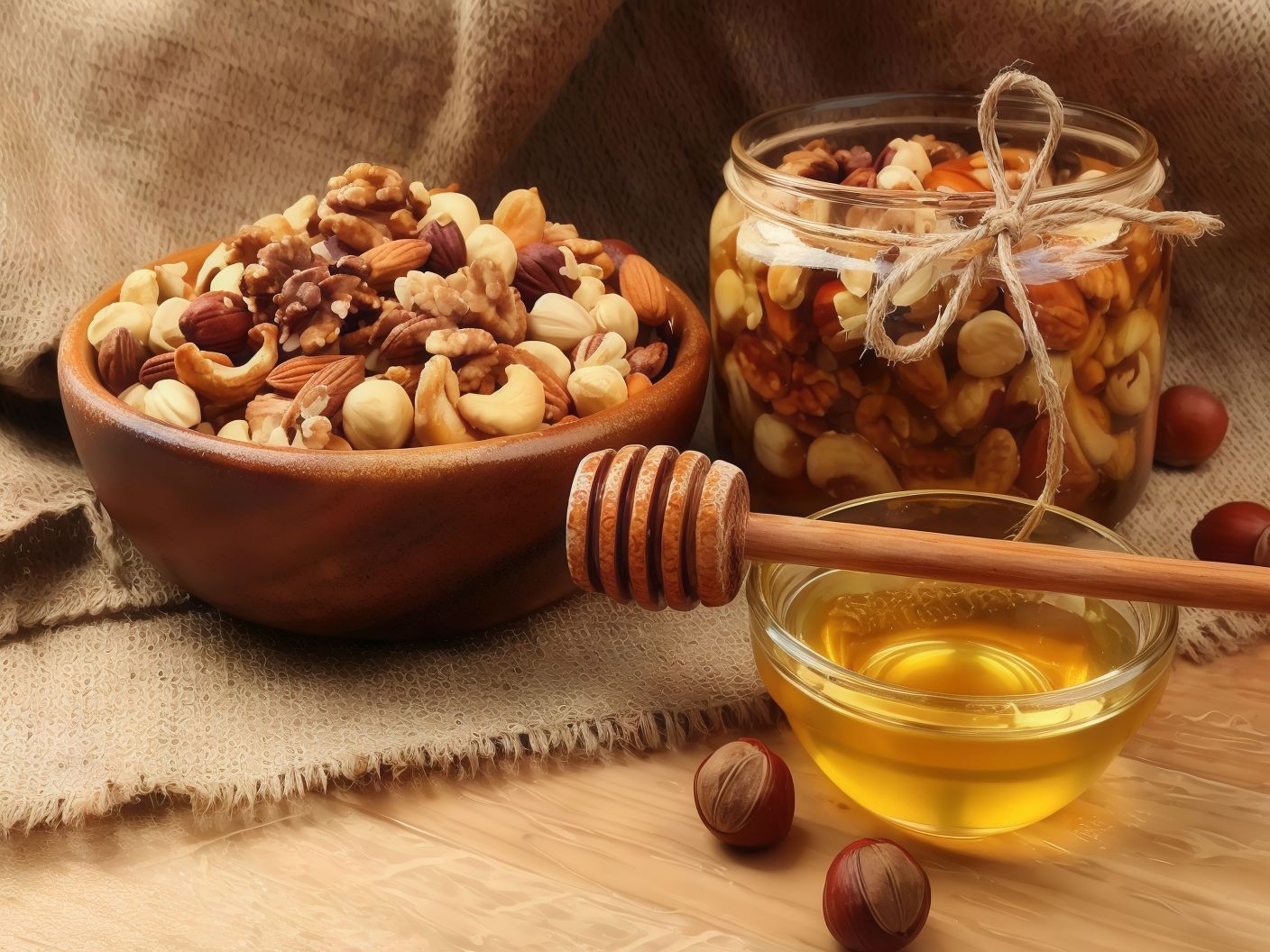 White Honey With Nuts