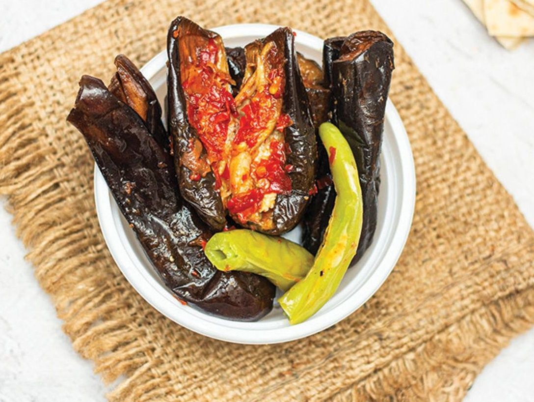 Fresh pickled eggplant box