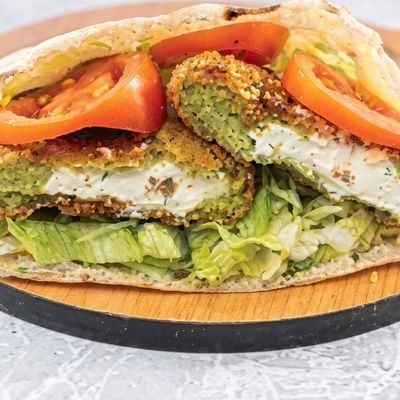 Falafel sandwich with Kiri cheese