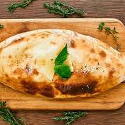 Calzone with mushrooms and burger