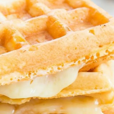 Mozzarella Cheese Waffle with Ketchup