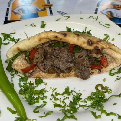 Meat, Onion, Baladi Bread