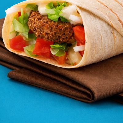 Taamia Falafel Sandwich With Syrian Ketchup And Mayonnaise