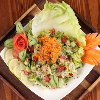 large green salad