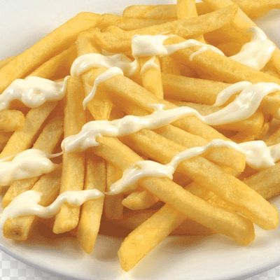 Large packet of French fries with mayonnaise
