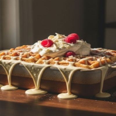 White Chocolate Waffle casserole