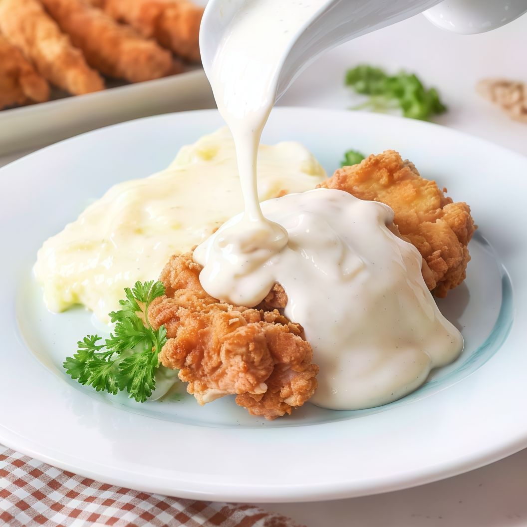 Bechamel with fried chicken