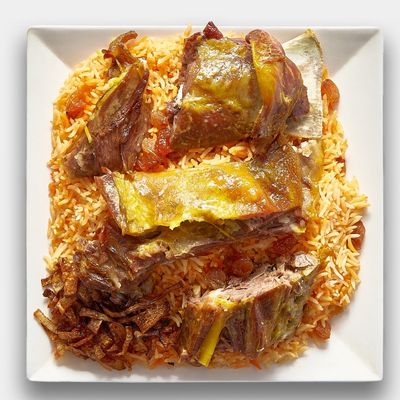 وجبة مندي لحم مع ربع دجاجة