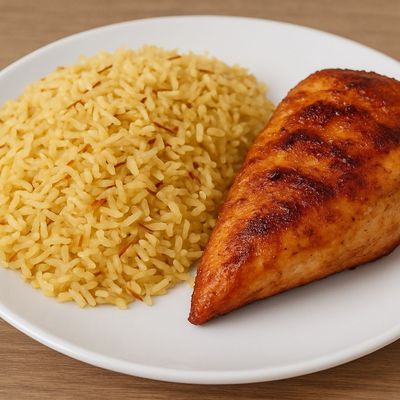 Rice with vermicelli and chicken breast
