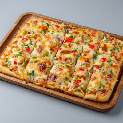 Oriental pizza with pastrami