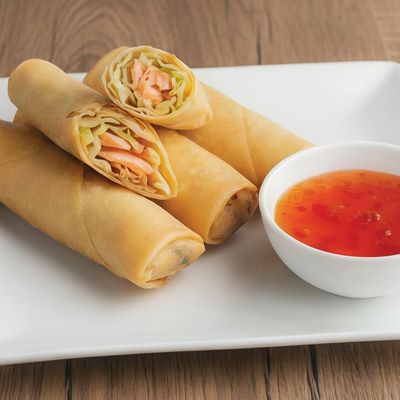 SALMON SPRING ROLLS