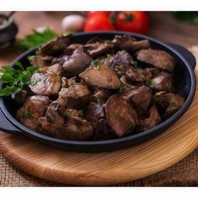 كبد لحم ضأن مشوي على الفحم