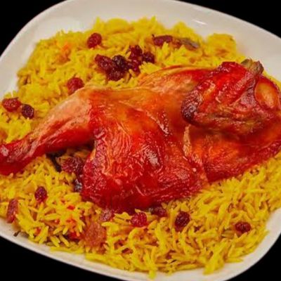 Quarter mandi chicken + rice + salads
