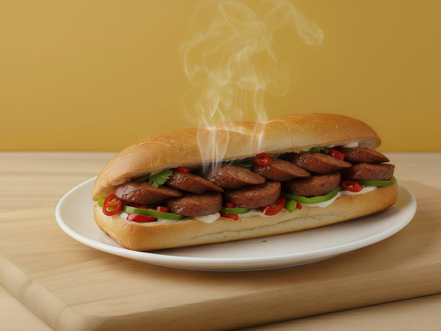 Sausage and Liver Mix Oriental Sandwich
