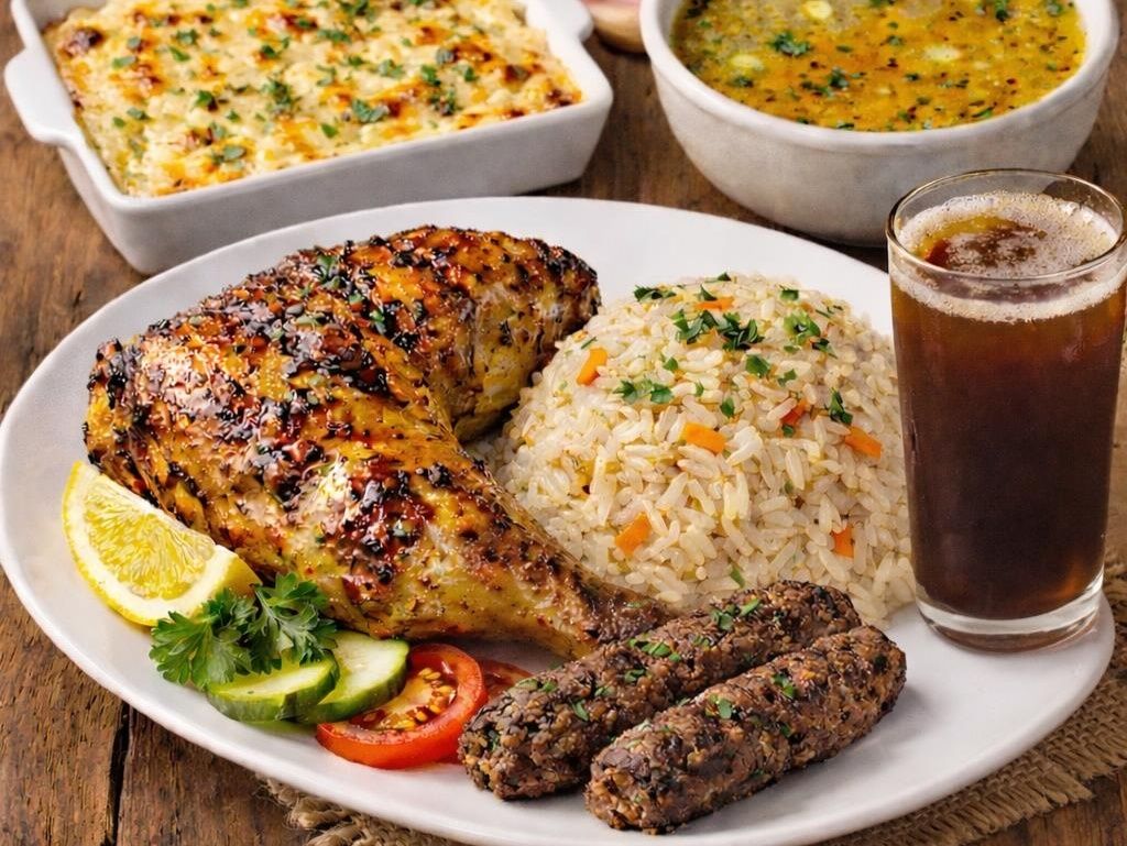 Quarter chicken and kofta