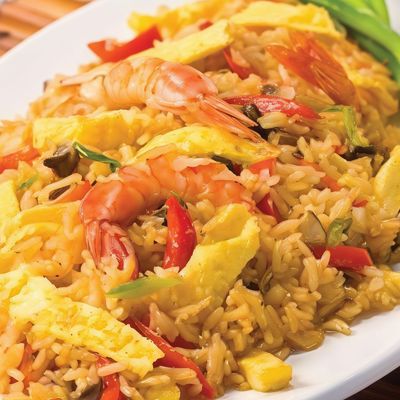 أرز بالجمبري والحبار