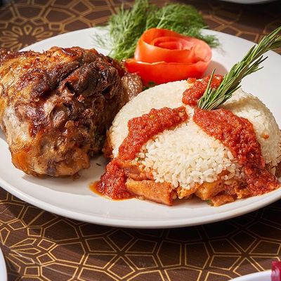Lamb Shank With Rice