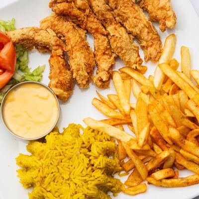 Crispy Chicken with Cheddar Sauce
