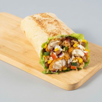 Half chicken burrito