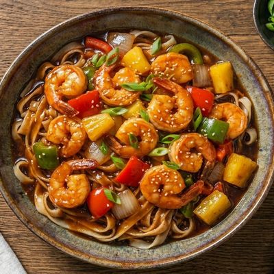 Shrimp Sweet and Sour Noodles