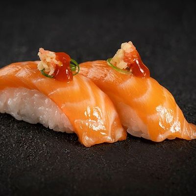Hot Teriyaki Salmon Nigiri